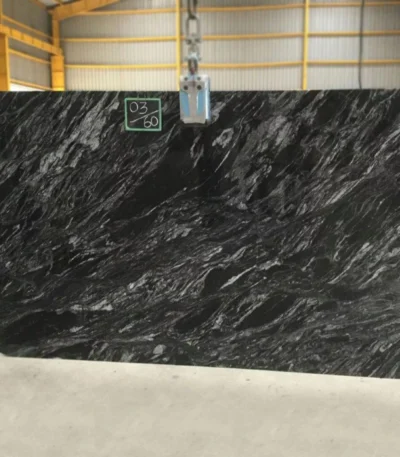 Black Marquina Granite Slab with White Veins
