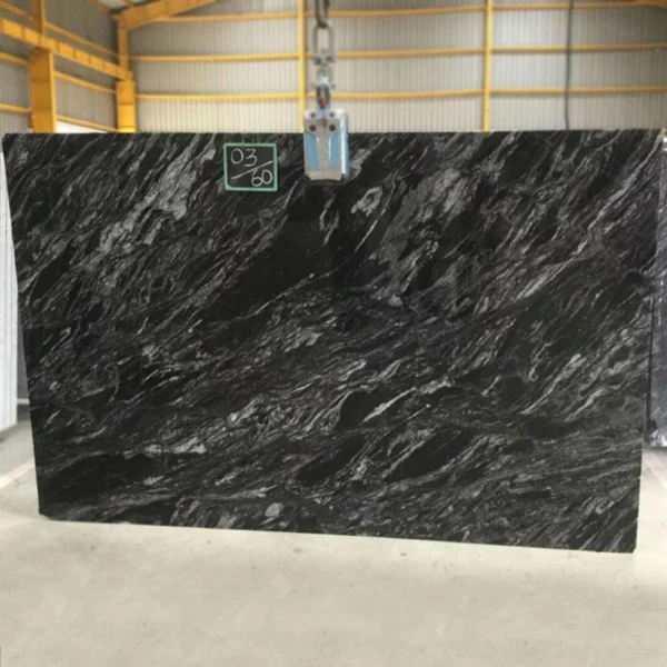 Black Marquina Granite Slab with White Veins