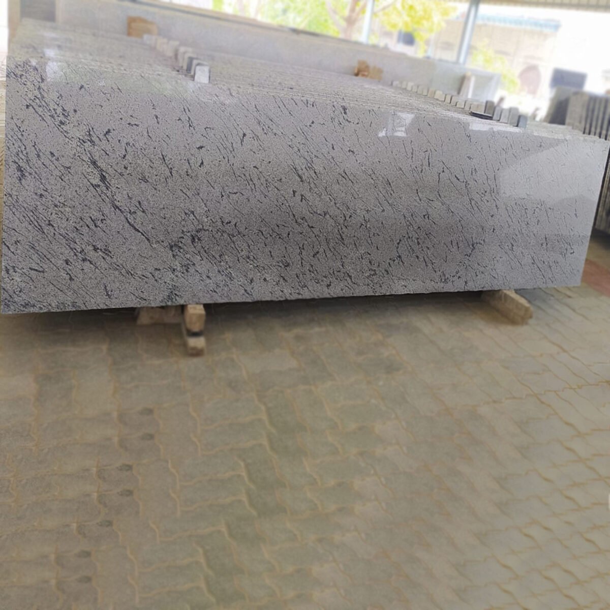 French White Granite Slab Polished Finish