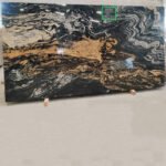 Fusion Gold Granite Slab with Golden and Beige Waves