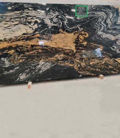 Fusion Gold Granite Slab with Golden and Beige Waves