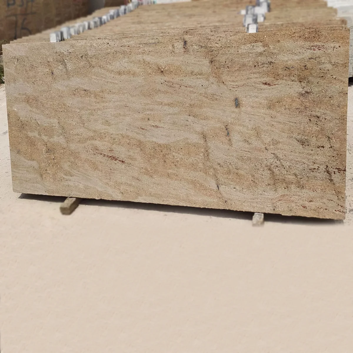 Ivory Chiffon Granite Slab with Flowing Veins