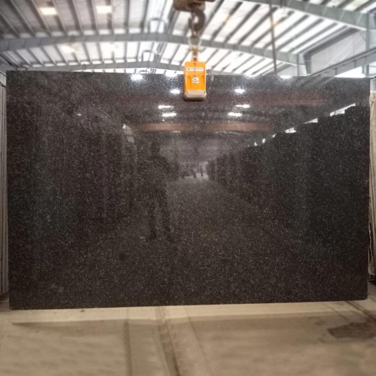 Sapphire Brown Granite Slab with Blue-Grey Crystals