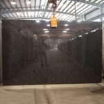 Sapphire Brown Granite Slab with Blue-Grey Crystals