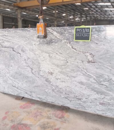 Thunder White Granite Slab with Grey Veins