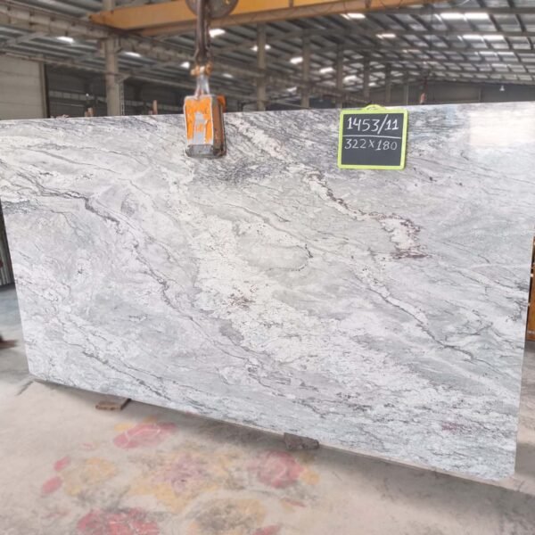 Thunder White Granite Slab with Grey Veins
