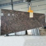 Tiger Skin Granite Slab with Brown and Black Stripes