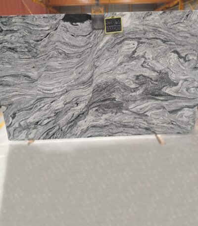 Viscon White Granite Slab with Wavy Veins