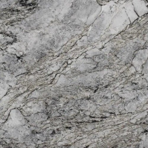 Blue Dunes Granite slab with flowing blue and beige patterns