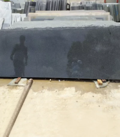 Polished Impala Black Granite Slab Close-up
