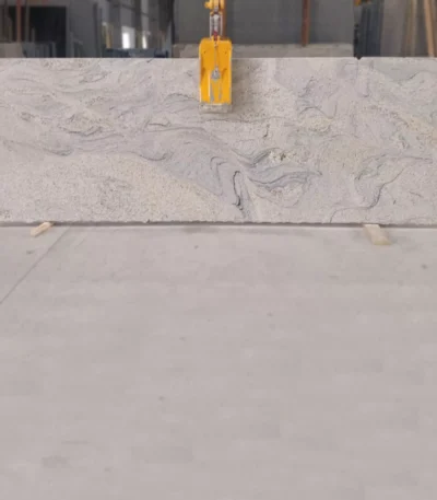 Imperial White Granite Slab with Gray Speckles