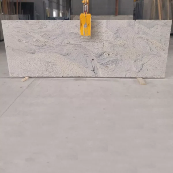 Imperial White Granite Slab with Gray Speckles