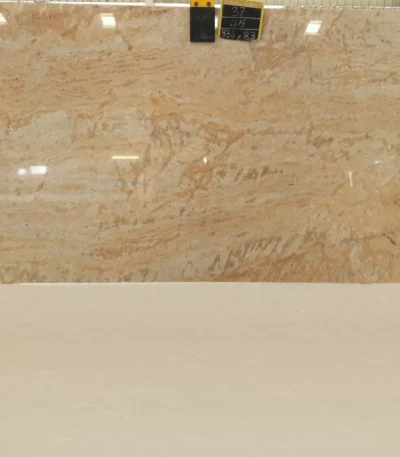 Ivory Chiffon Granite Slab with Flowing Veins