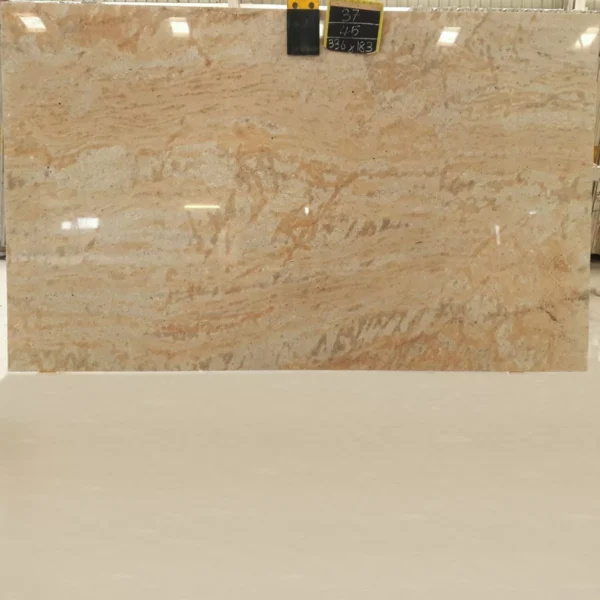 Ivory Chiffon Granite Slab with Flowing Veins