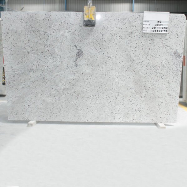 Titanium White Granite Slab with Grey Veins