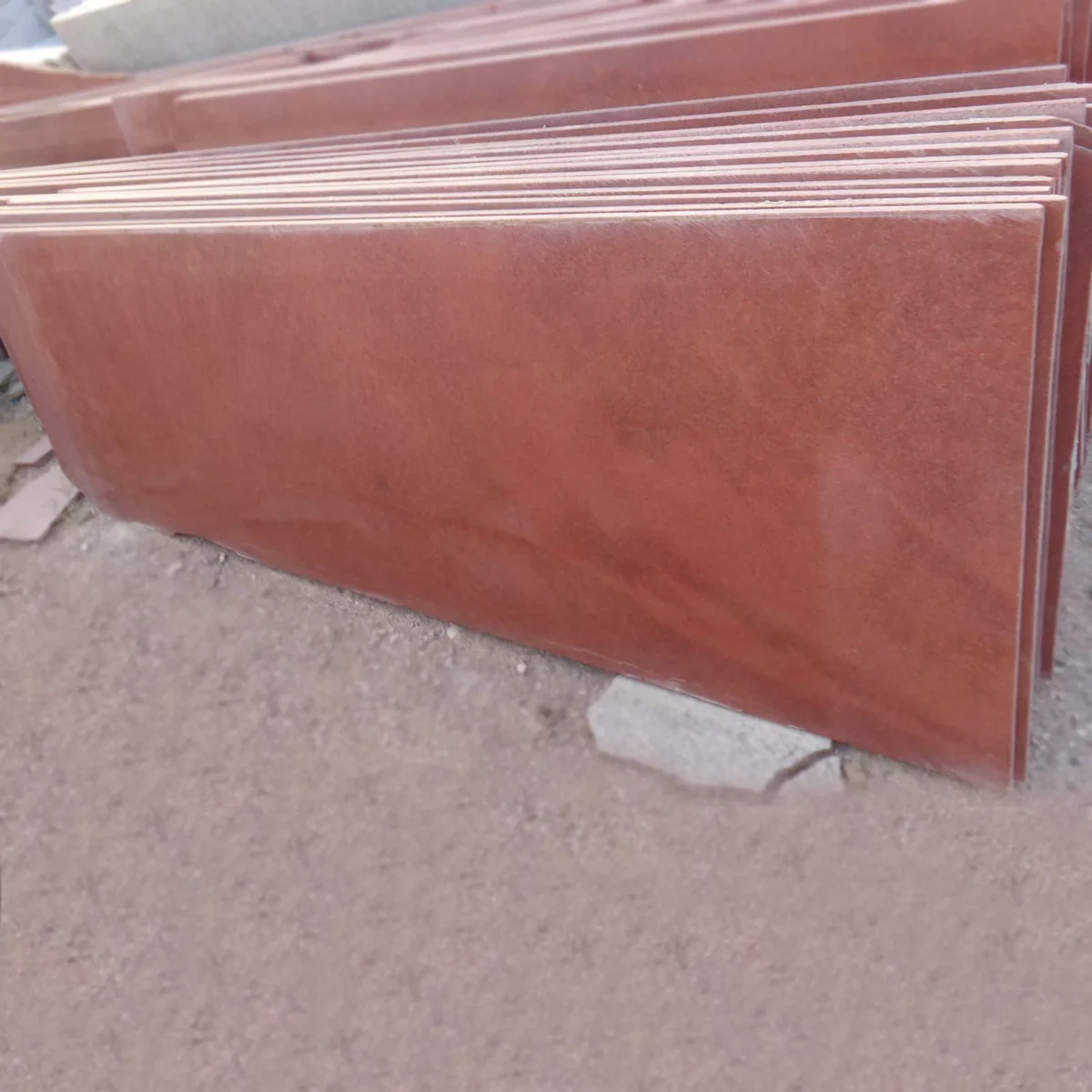 Lakha Red Granite Slab with Bold Red and Black Speckles