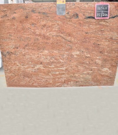 Polished Rose Wood Granite Slab with Natural Streaks