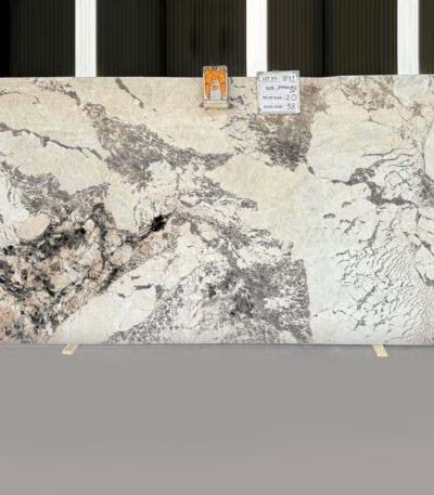 Alabaster White Granite Slab with Grey Veins