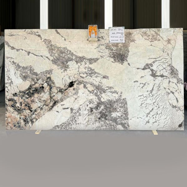 Alabaster White Granite Slab with Grey Veins