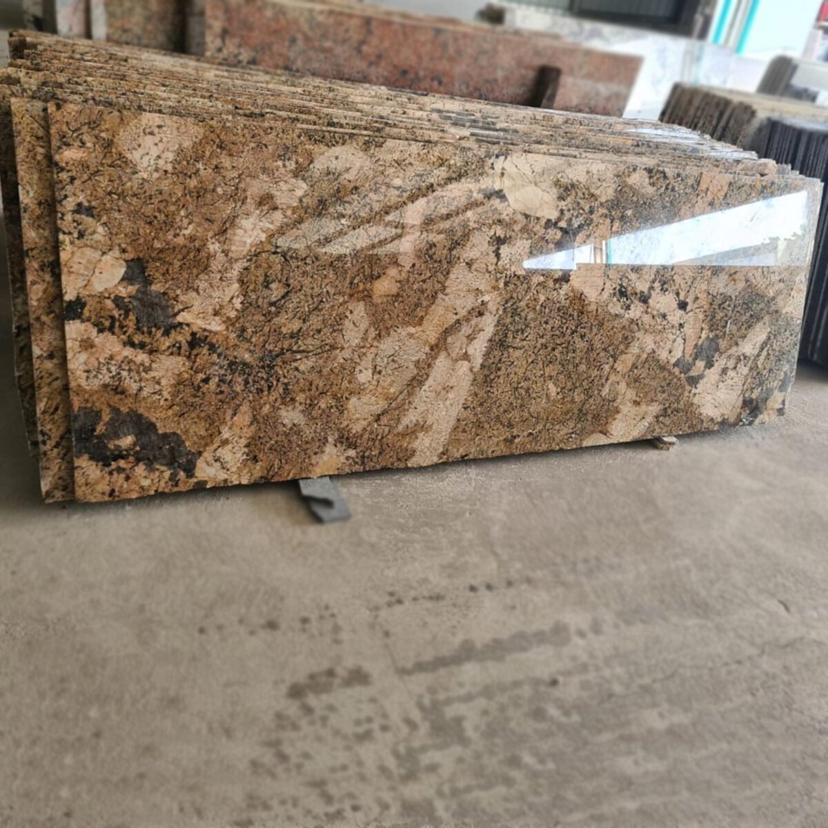 Alaska Gold Granite Slab with Golden Veins