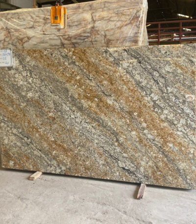 Armani Gold Granite Slab with Rich Veining