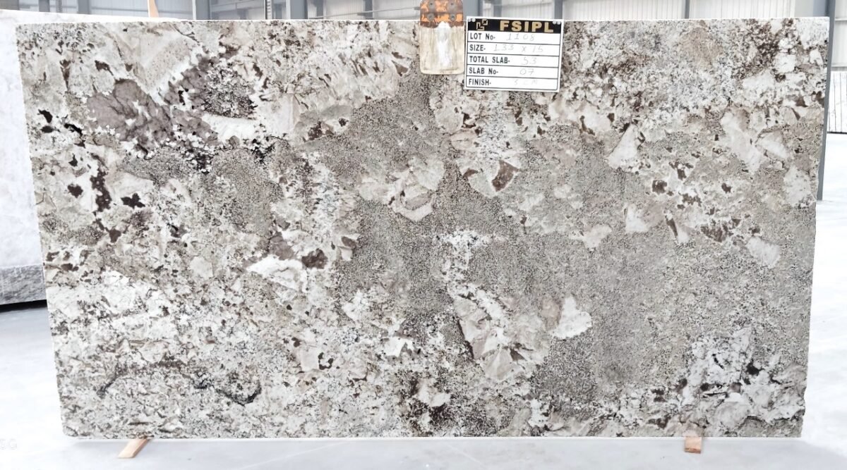 Azul Nova Granite Slab with Blue and Grey Veins
