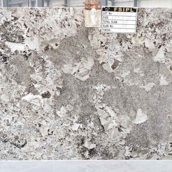 Azul Nova Granite Slab with Blue and Grey Veins