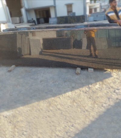Polished Black Galaxy Granite Slab