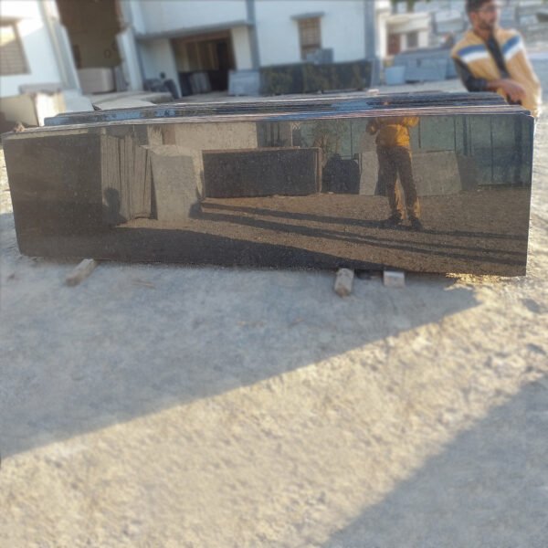 Polished Black Galaxy Granite Slab