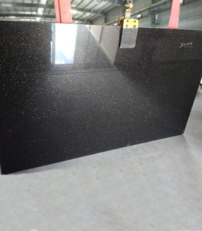 Polished Black Galaxy Granite Slab