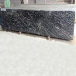 Black Marcino Granite slab with natural white veining