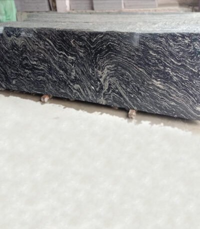 Black Marcino Granite slab with natural white veining