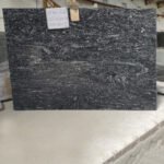 Black Marcino Granite slab with natural white veining
