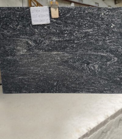 Black Marcino Granite slab with natural white veining