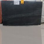 Polished Black Marine Granite Slab with Wave Pattern