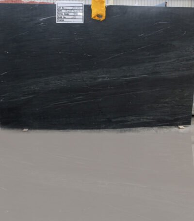Polished Black Marine Granite Slab with Wave Pattern