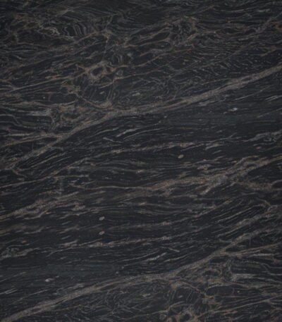 Polished Black Marine Granite Slab with Wave Pattern