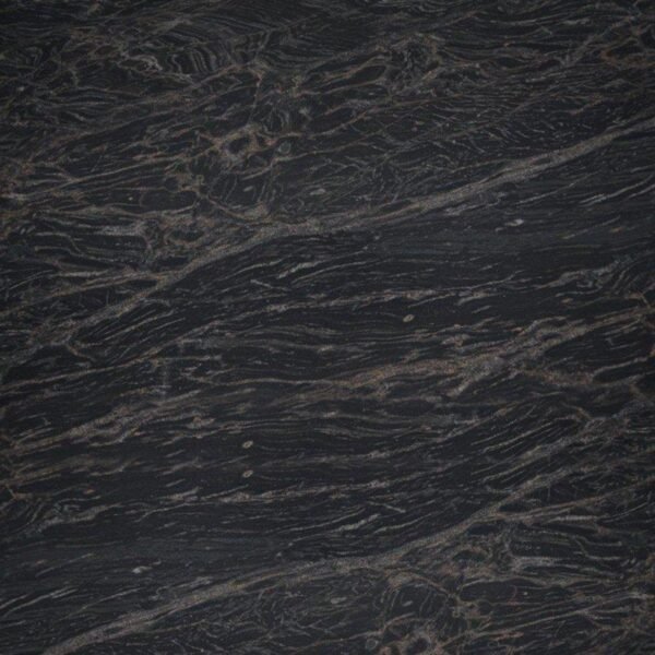 Polished Black Marine Granite Slab with Wave Pattern