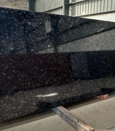 Polished Black Pearl Granite Slab
