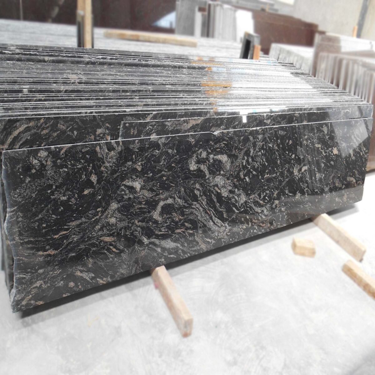 Luxurious Black Marquina Granite Wall Cladding