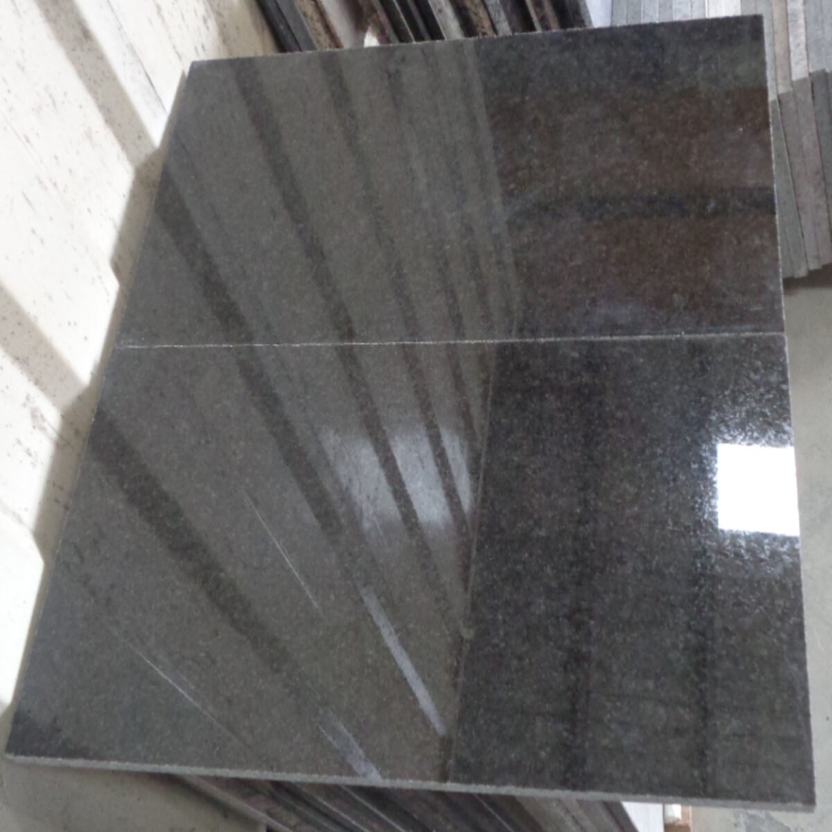 Polished Black Pearl Granite Slab