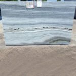 Blue Ocean Granite Slab with Flowing Patterns