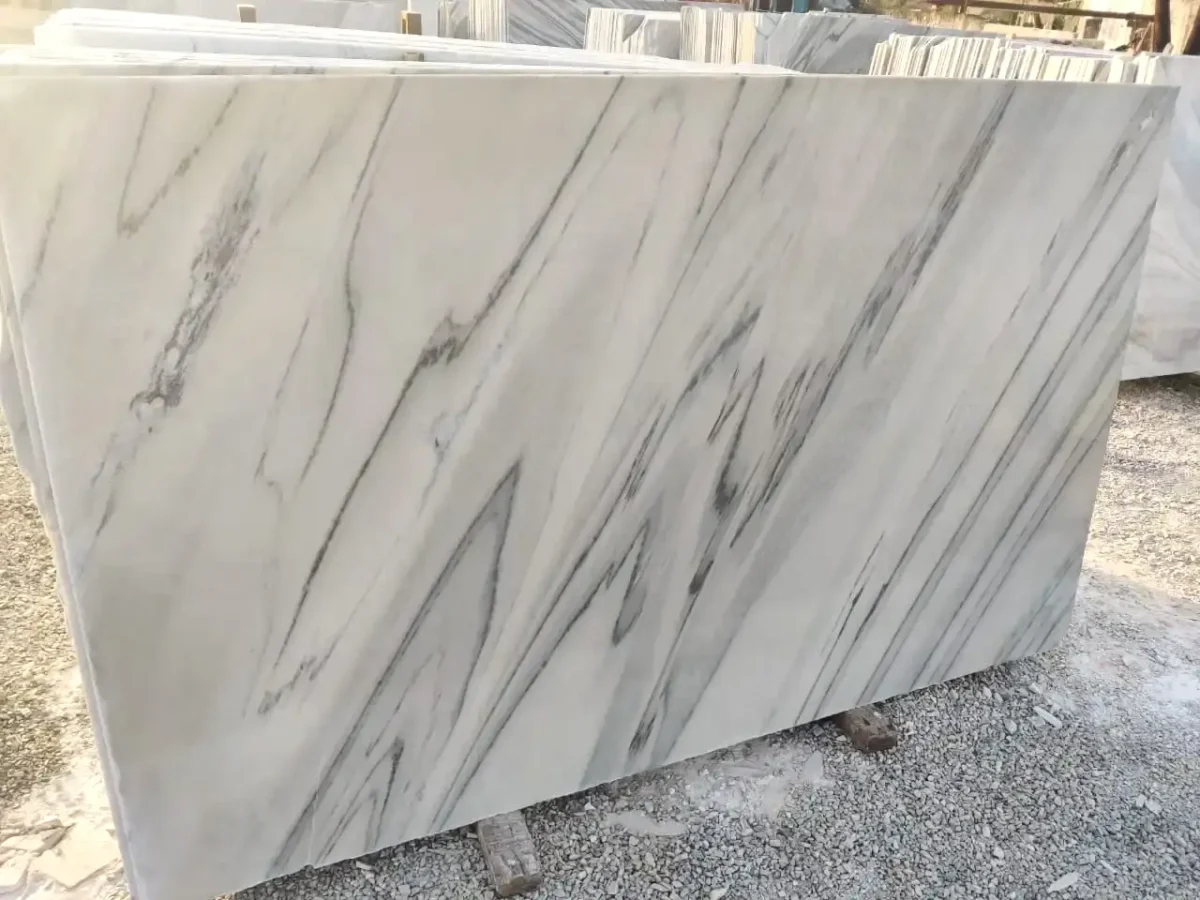 Polished Bruno White Marble tiles for interior design