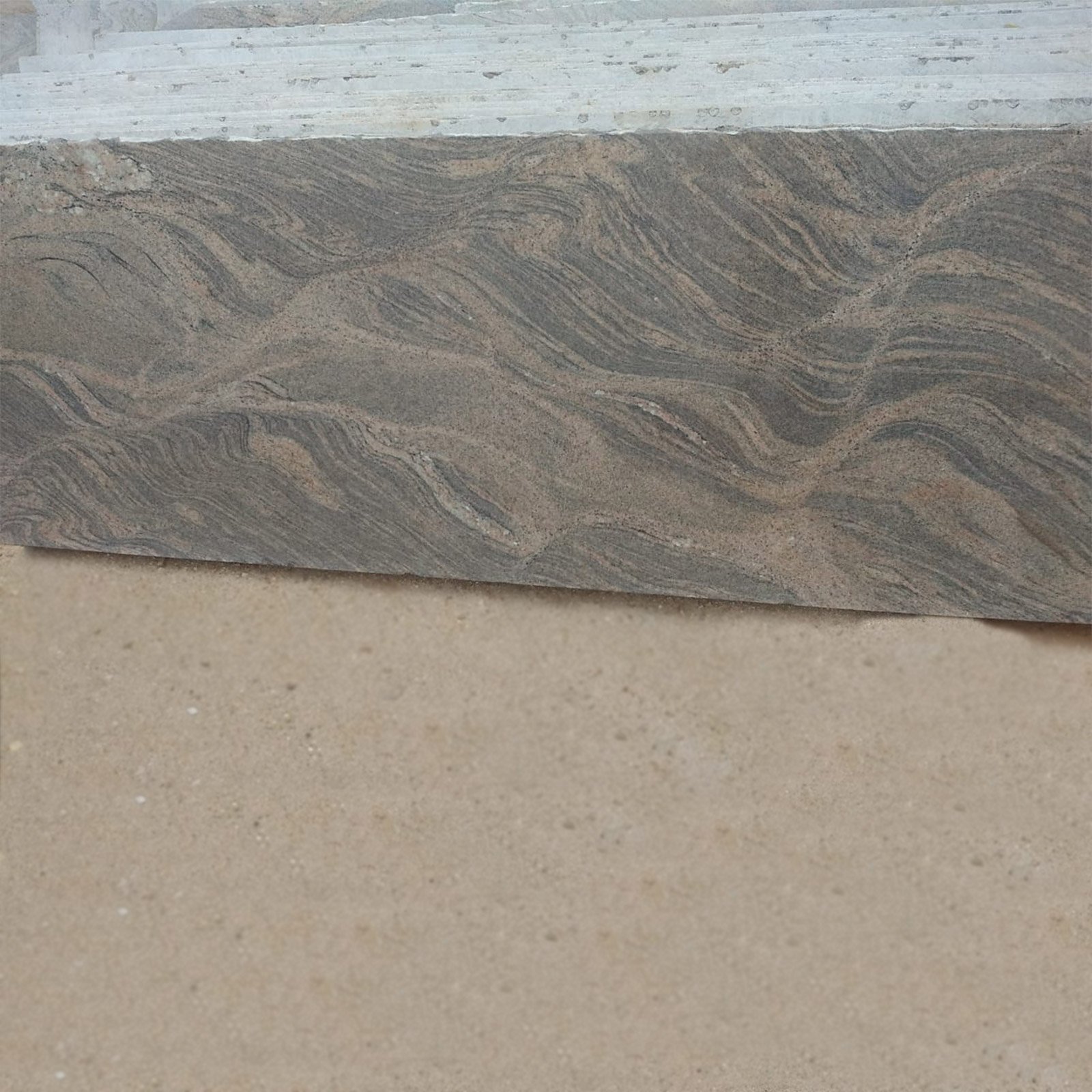 Colombo-Jubrana-Cutter-Slab-02 Colombo Juprana Granite Slab with Swirling Patterns