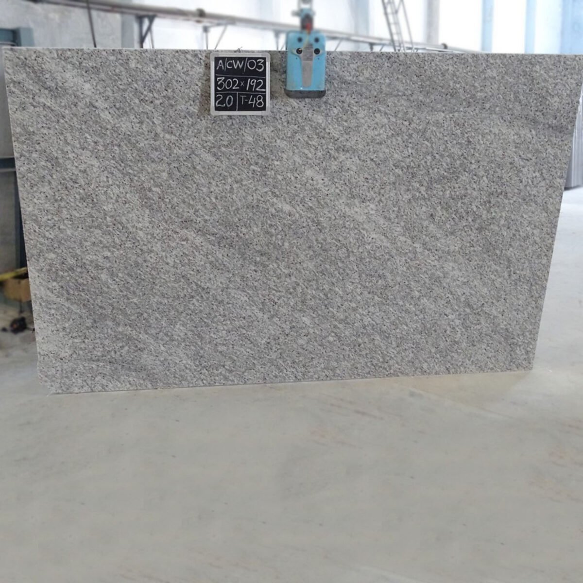 Crystal White Granite Slab with Fine Gray Specks