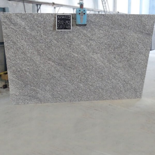Crystal White Granite Slab with Fine Gray Specks