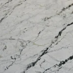 Dover White Marble slab with subtle grey veining from India