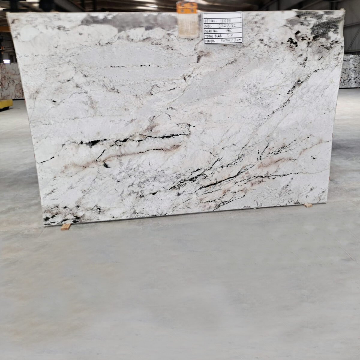 Epic White Granite Slab with Subtle Speckles