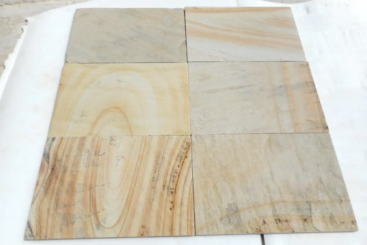 Natural fossil sandstone paving
