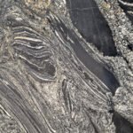 Fusion Black Granite Slab with White and Grey Veins